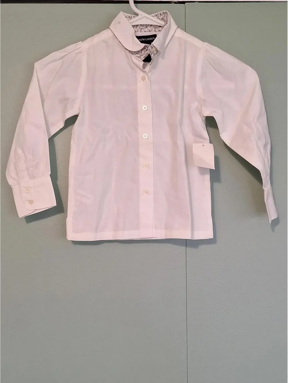 Nwt Ralph Lauren Girls White Button Down Shirt Size 4t